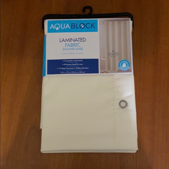 AquaBlock Laminated Fabric Shower Liner - Picture 1 of 2